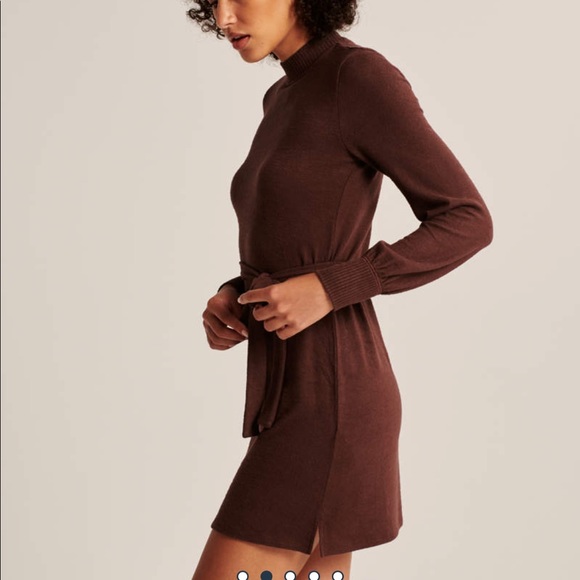 Long-Sleeve Cozy Belted Mini Dress - Picture 2 of 5